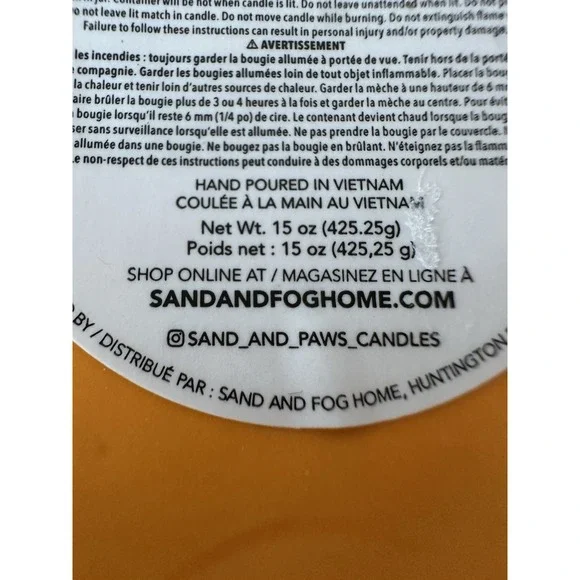New Sand + Paws Dog Autumn Harvest Jack O'Lantern Pumpkin Candle 15 Oz Halloween - Picture 5 of 7